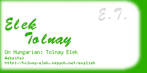 elek tolnay business card